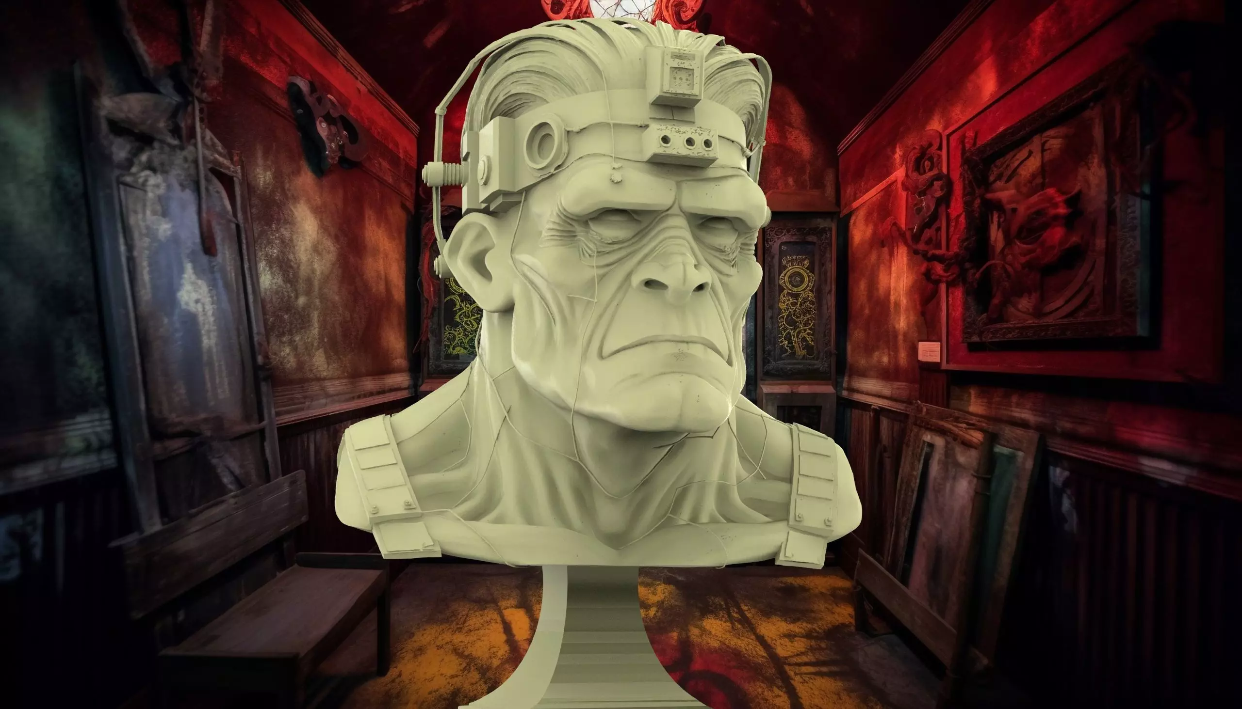Frankenstein Horror Bust 3D print model