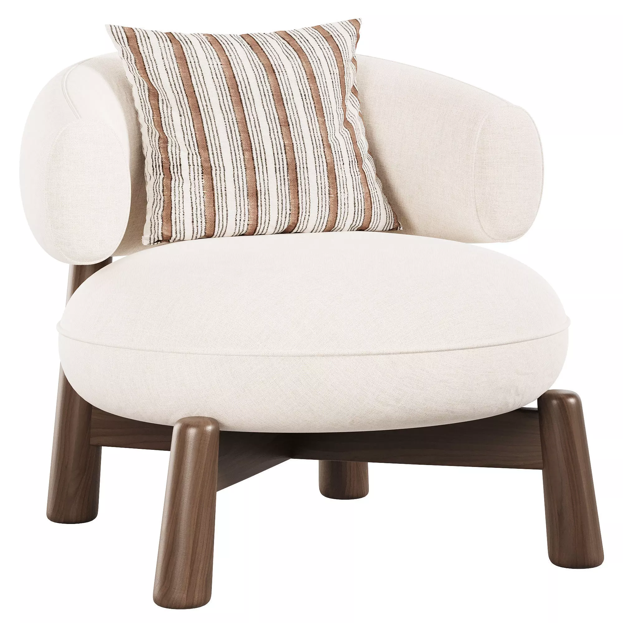 Baxter Leather armchair Low-poly 3D model