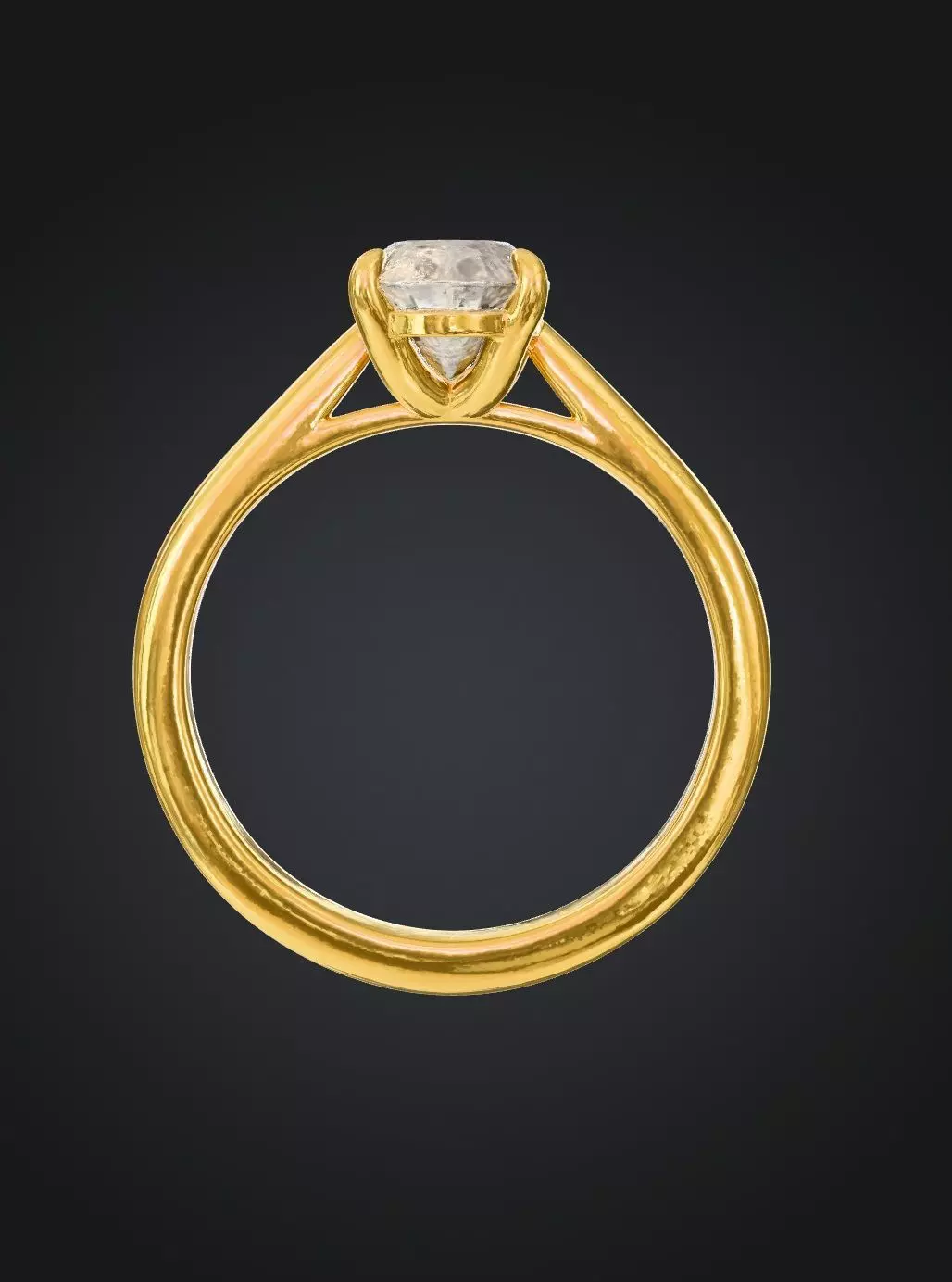 Oval Diamond Solitaire Ring High Poly PBR Jewelry FBX OBJ 3D model