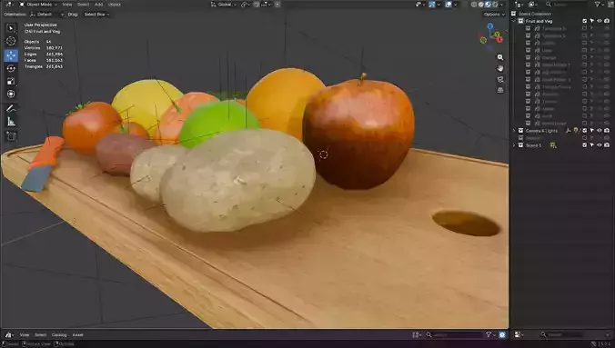 High-Quality Game-Ready Fruit and Vegetable 3D Asset Pack  3D model 5