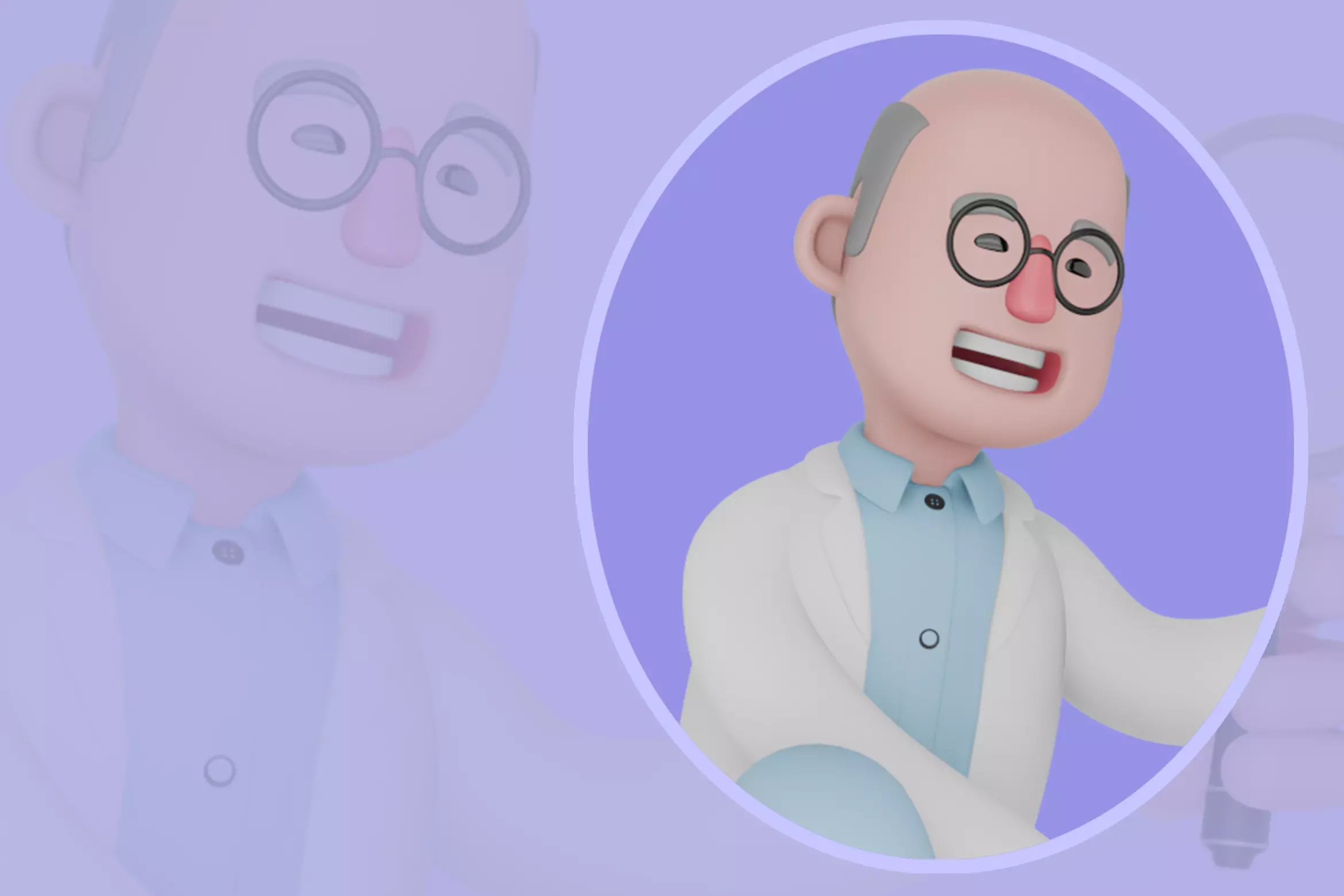 Stylized 3DMale Scientist Character - Cartoon Curious Inspection 3D model