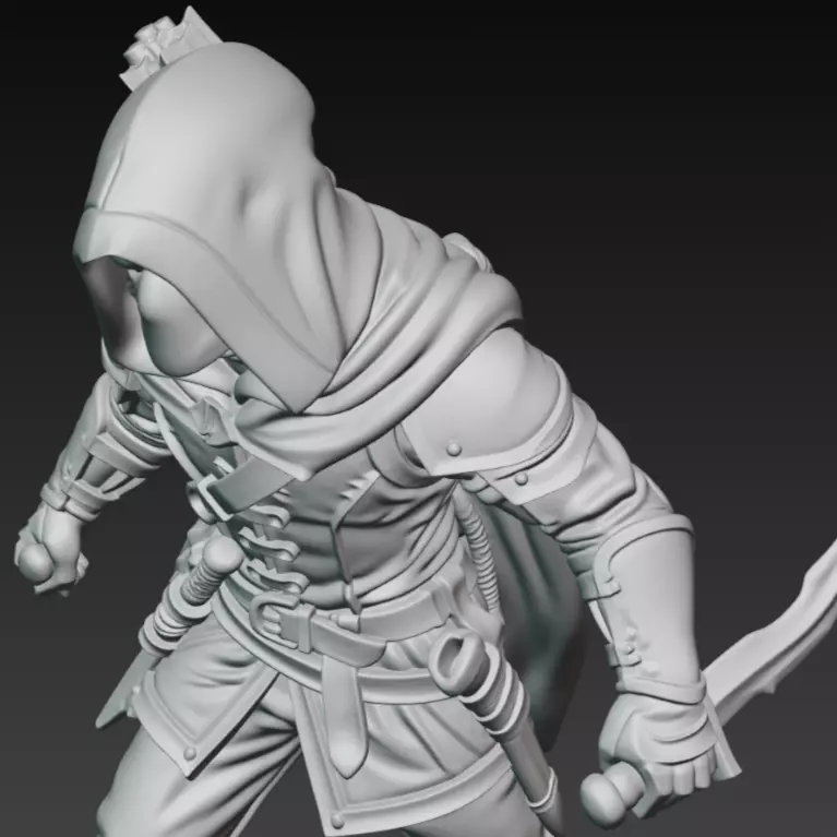 Hooded Rogue 3D Printable STL Miniature Tabletop Gaming 3D print model