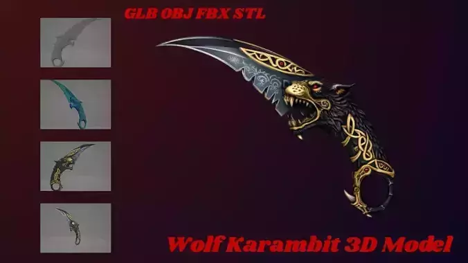 Wolf Karambit - High Poly