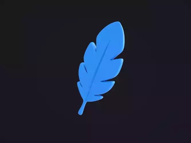 Stylized Blue Feather 3D model