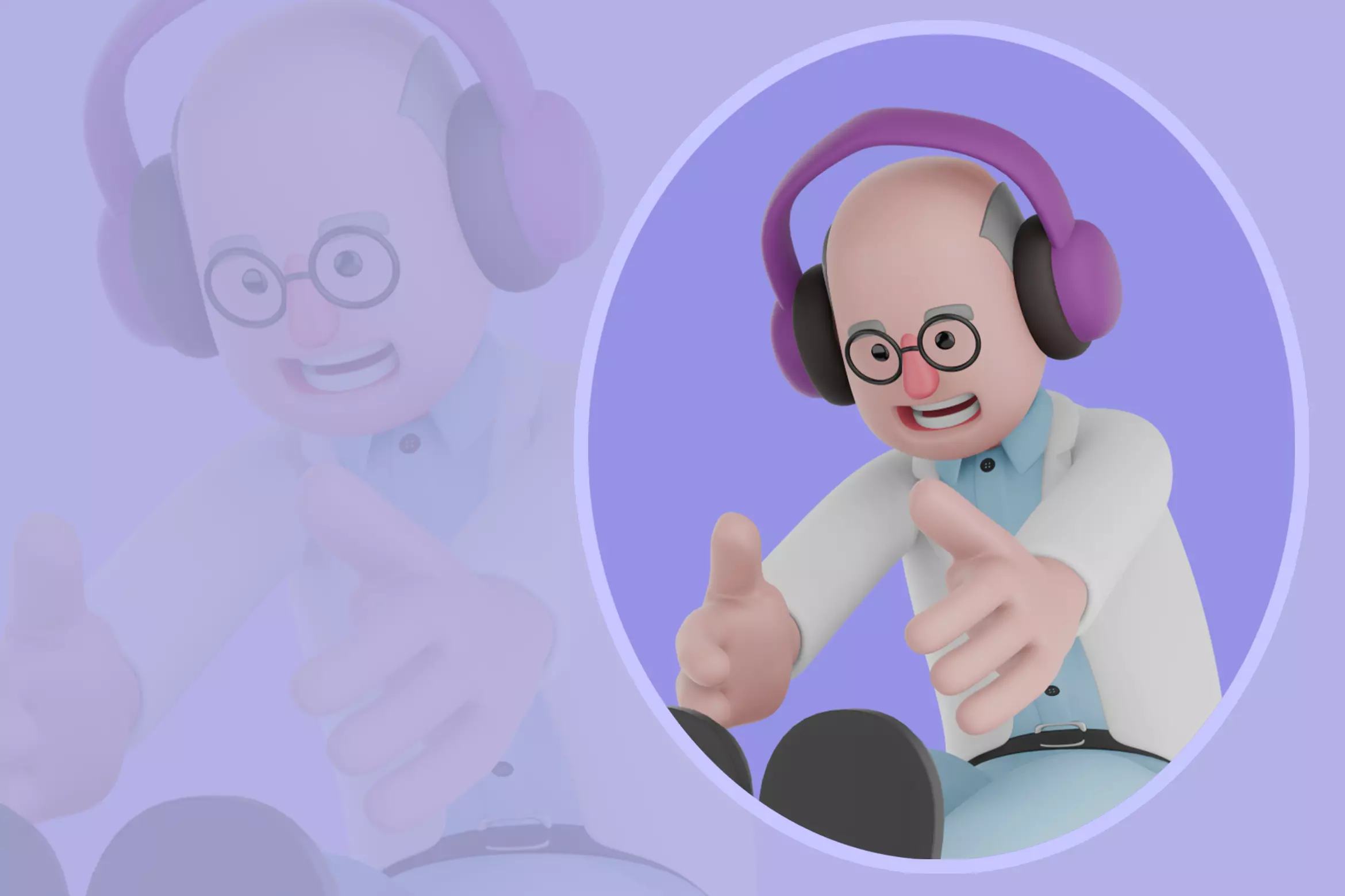 Stylized 3D Male Scientist Character - Cartoon Stretching Pose 3D model