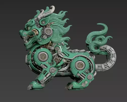 31 Chinese Style - Sci Fi Mechanical Lion 3D model