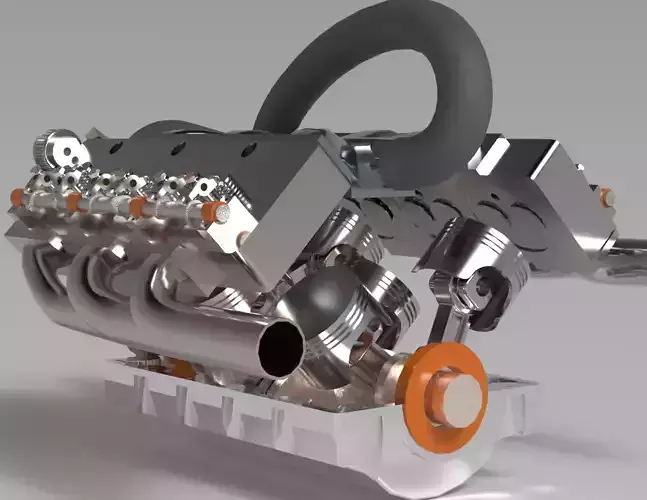 V10 Engine free 3D model animated rigged | CGTrader