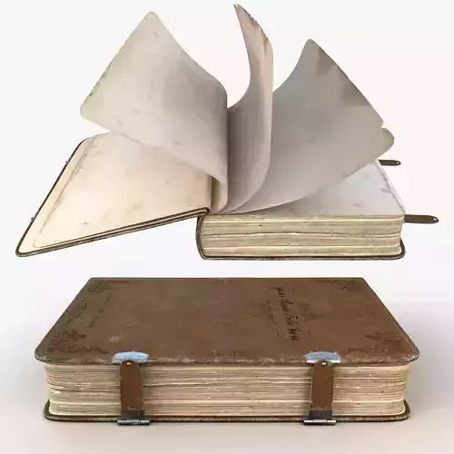 3D model Old Book Rigged Animated Medieval Fantasy Magic PBR 4K VR / AR ...
