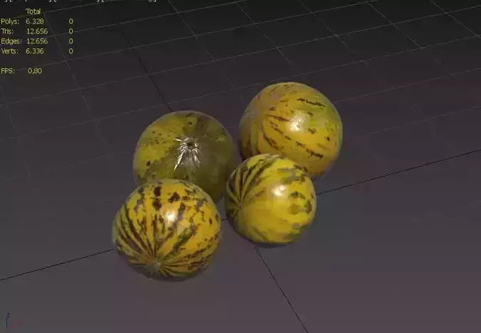 Melon Set 02-03 Low-poly 3D model 3