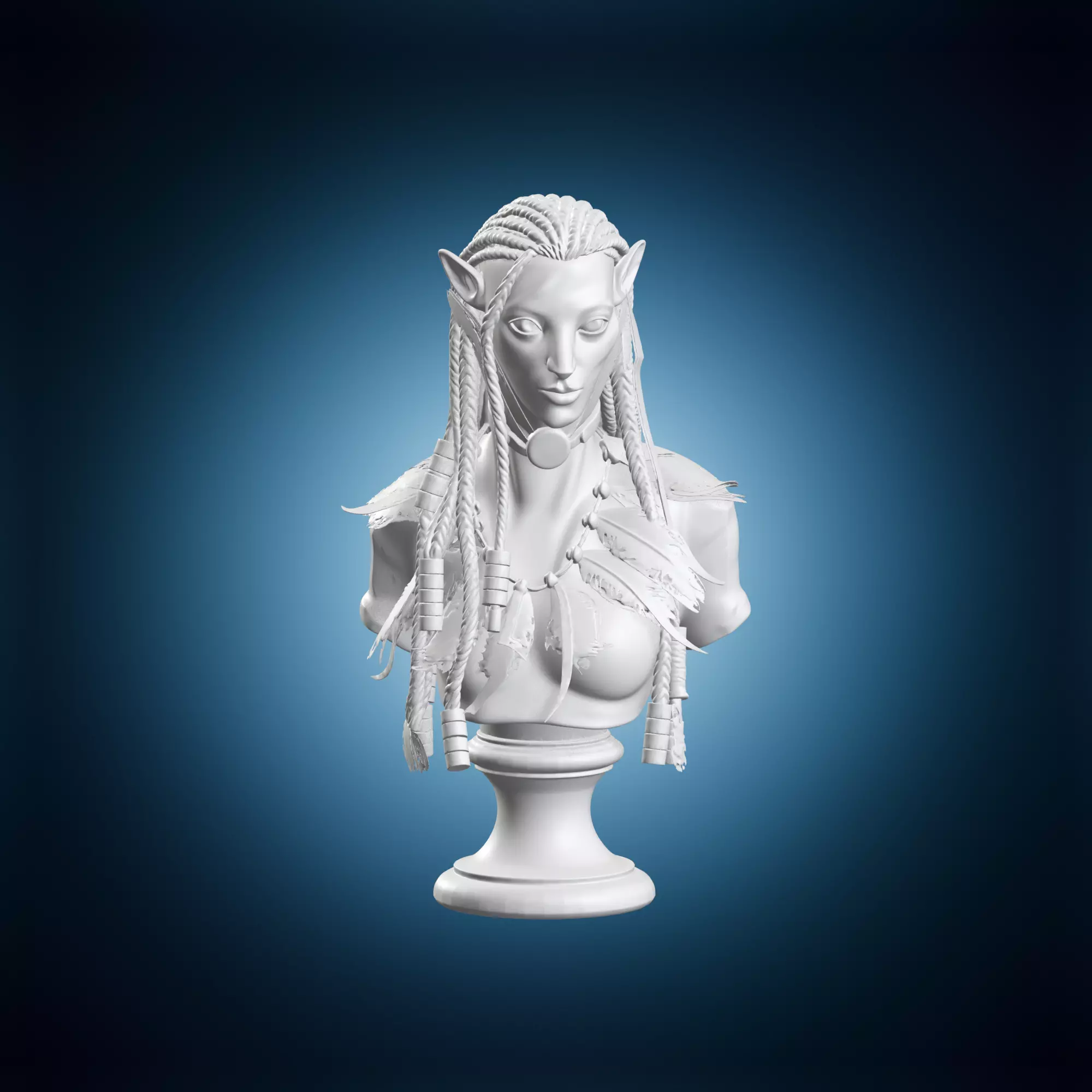 Neytiri Bust Sculpture With Braids 3D print model