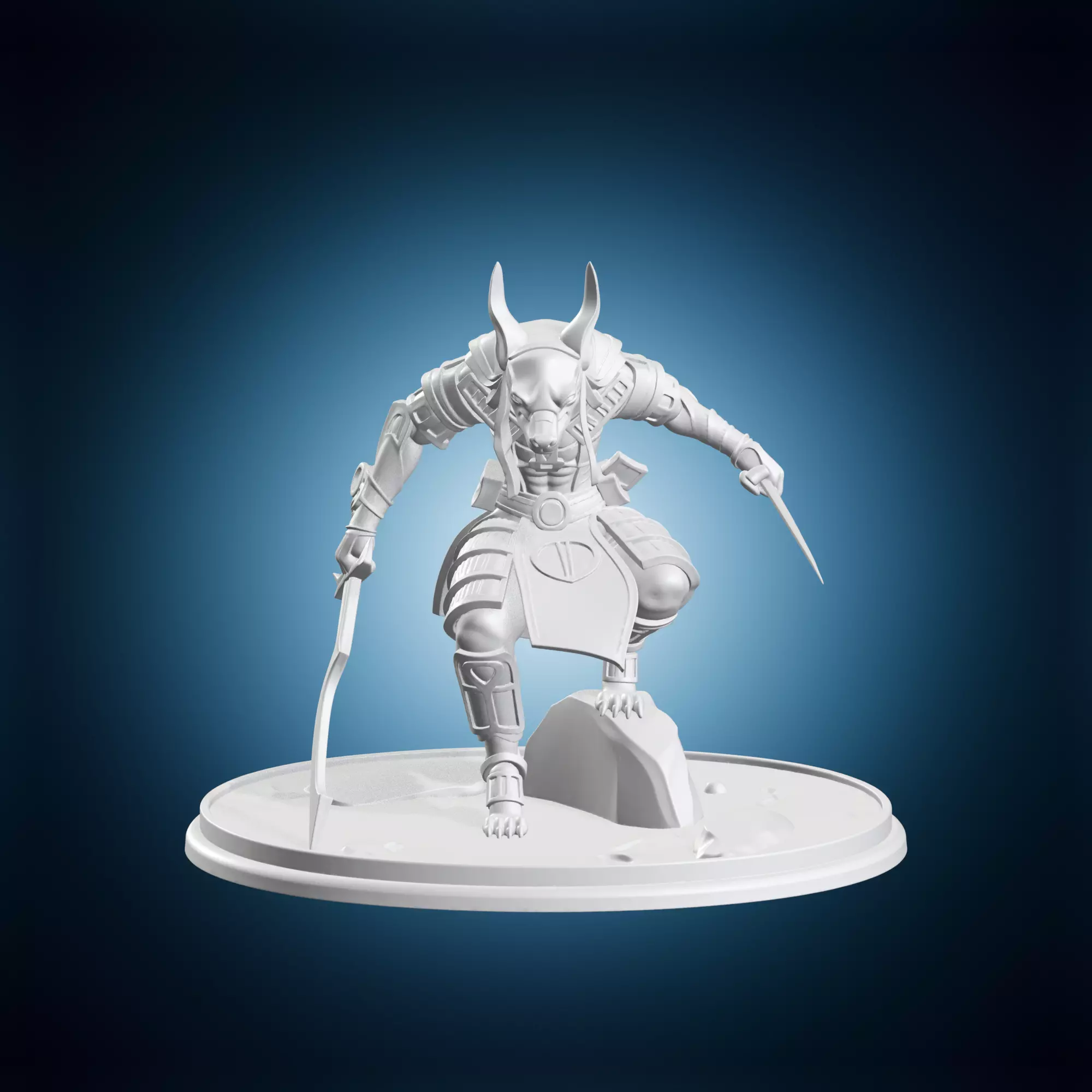 Anubis Egyptian Jackal Swordsman Miniature 3D print model