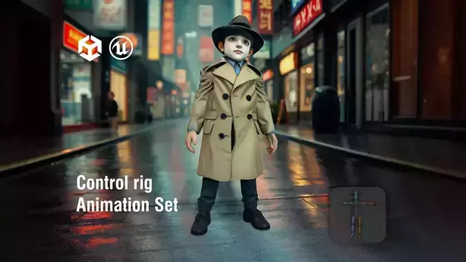 Child Detective in Noir Style