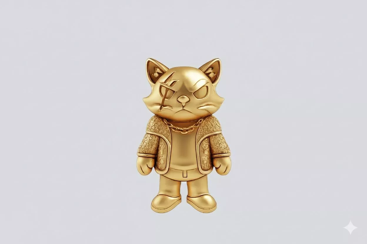 Street Cat Character Pendant 3D Model for Hip Hop Jewelry 3D print model