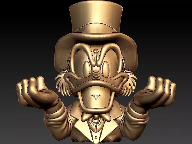 Golden Rich Duck Pendant 3D Model Luxury Hip Hop Jewelry 3D print model