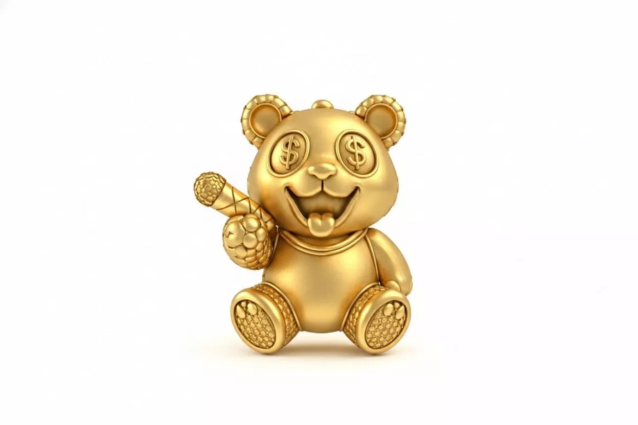 Money Eyes Teddy Bear Pendant 3D Model Hip Hop Bear Jewelry 3D print model