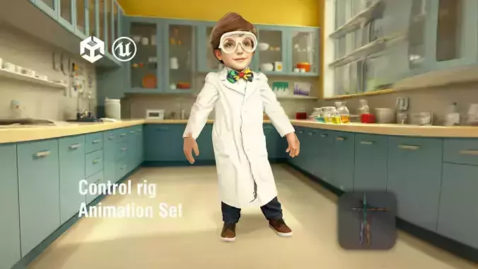 Child Scientist in Cheerful Lab