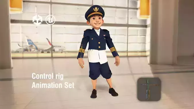 Child Pilot in Crisp Uniform