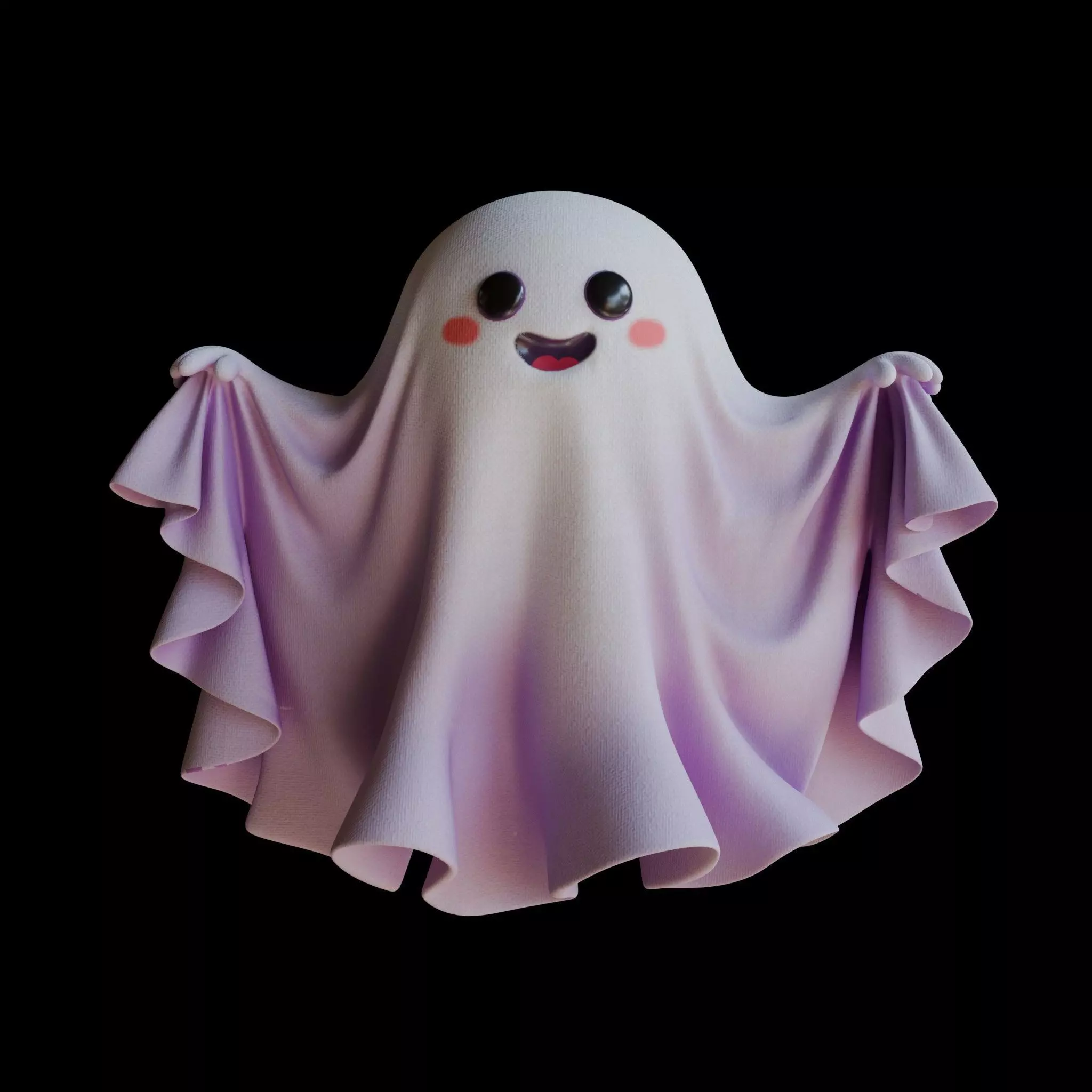 Cartoon Ghost Low-poly 3D model