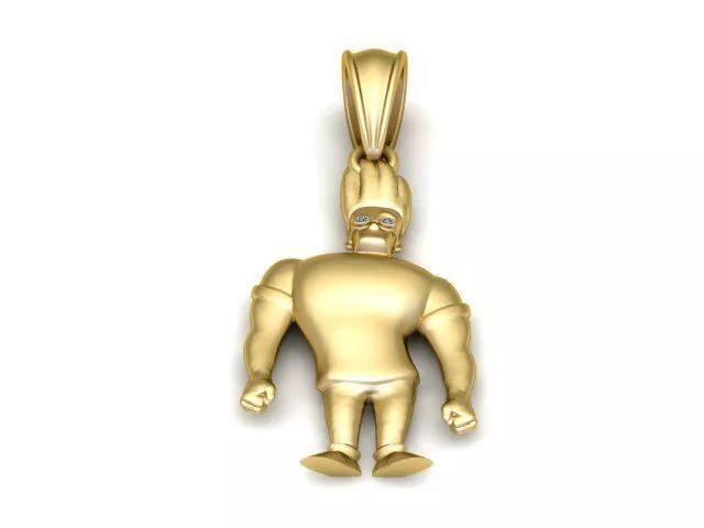 Cartoon Strongman Pendant Gold Character Charm 3D Printable 3D print model
