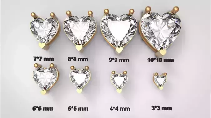 Heart-Cut Diamond Setting Base throughchain Bail Slide Pendant