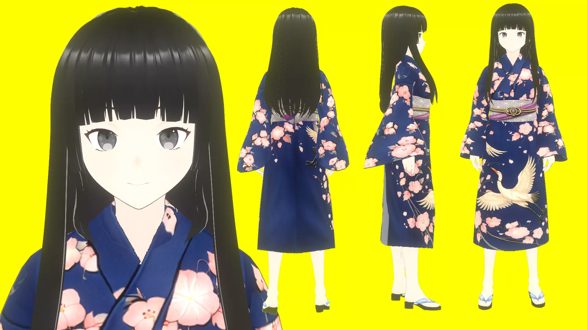 Traditional - Hitmomi Chan Low-poly 3D model