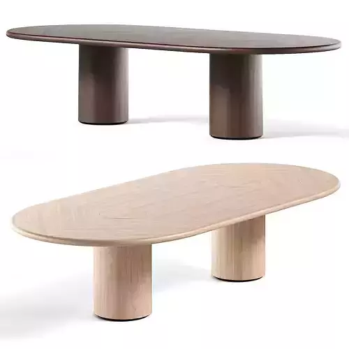 Solid Oakwood Dining Table 3d model 3D model | CGTrader