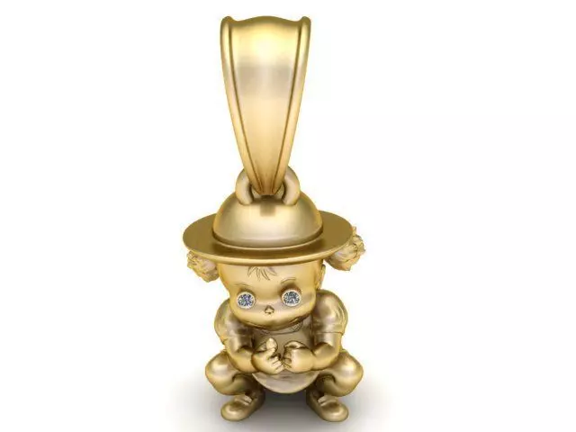 Diamond-Eyed Street Kid Pendant 3D Printable Gold Characeeer 3D print model