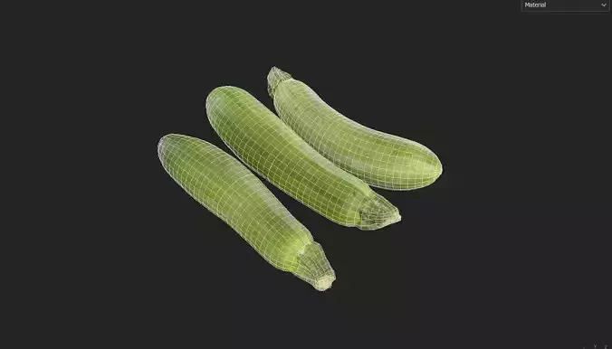 Zucchini Set M03 Low-poly 3D model 2