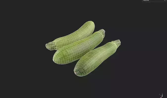 Zucchini Set M03 Low-poly 3D model 7