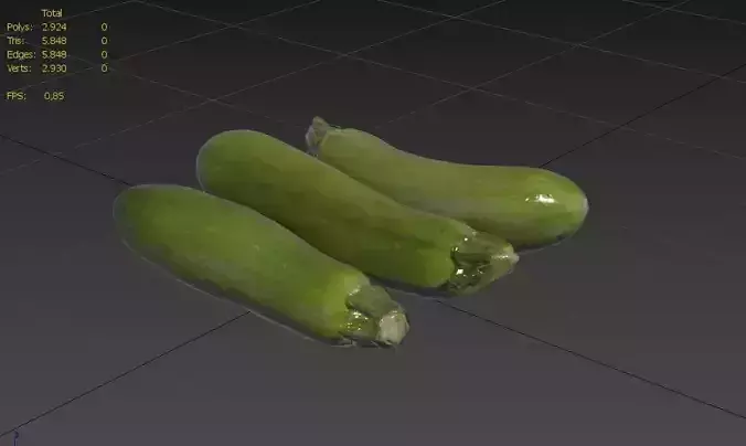 Zucchini Set M03 Low-poly 3D model 3