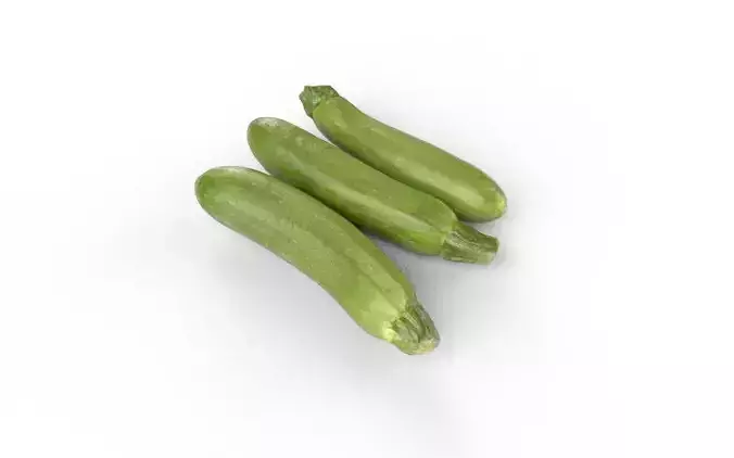 Zucchini Set M04 Low-poly 3D model 5