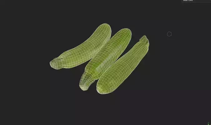 Zucchini Set M04 Low-poly 3D model 7