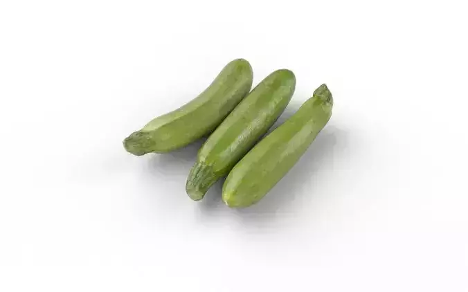 Zucchini Set M04 Low-poly 3D model 6