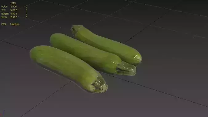 Zucchini Set M04 Low-poly 3D model 3
