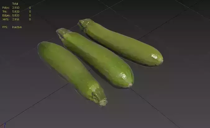 Zucchini Set M05 Low-poly 3D model 3