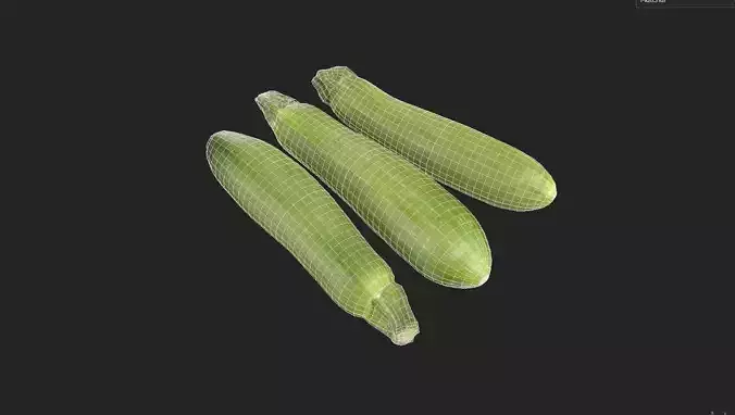 Zucchini Set M05 Low-poly 3D model 2