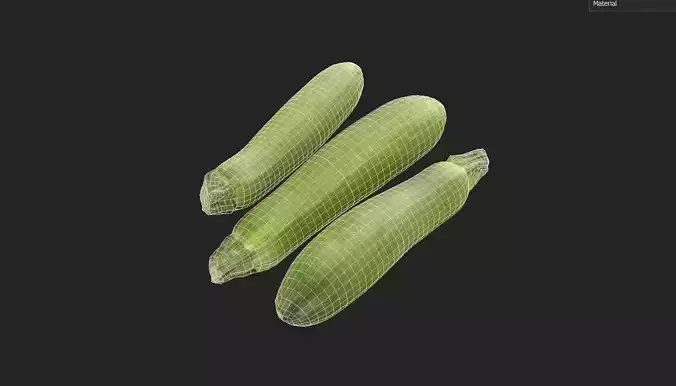 Zucchini Set M05 Low-poly 3D model 7