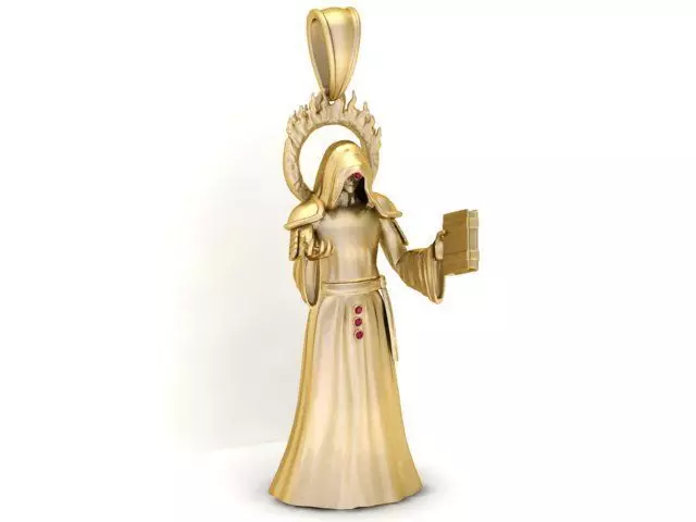 Divine Guardian Priestess Pendant Gemstone Accent 3D 3D print model