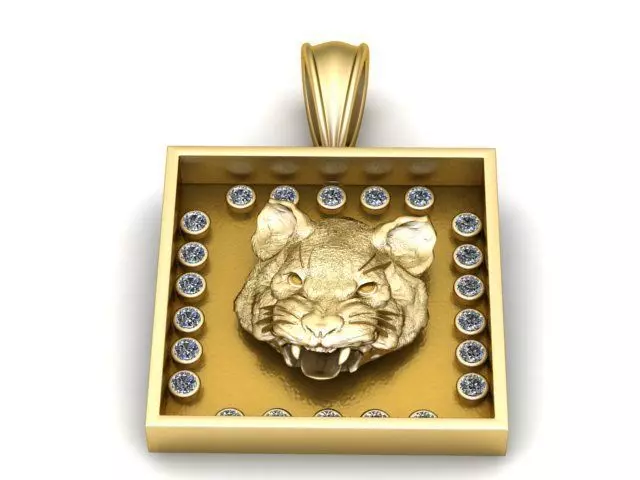 Tiger Head Diamond Frame 3D print model