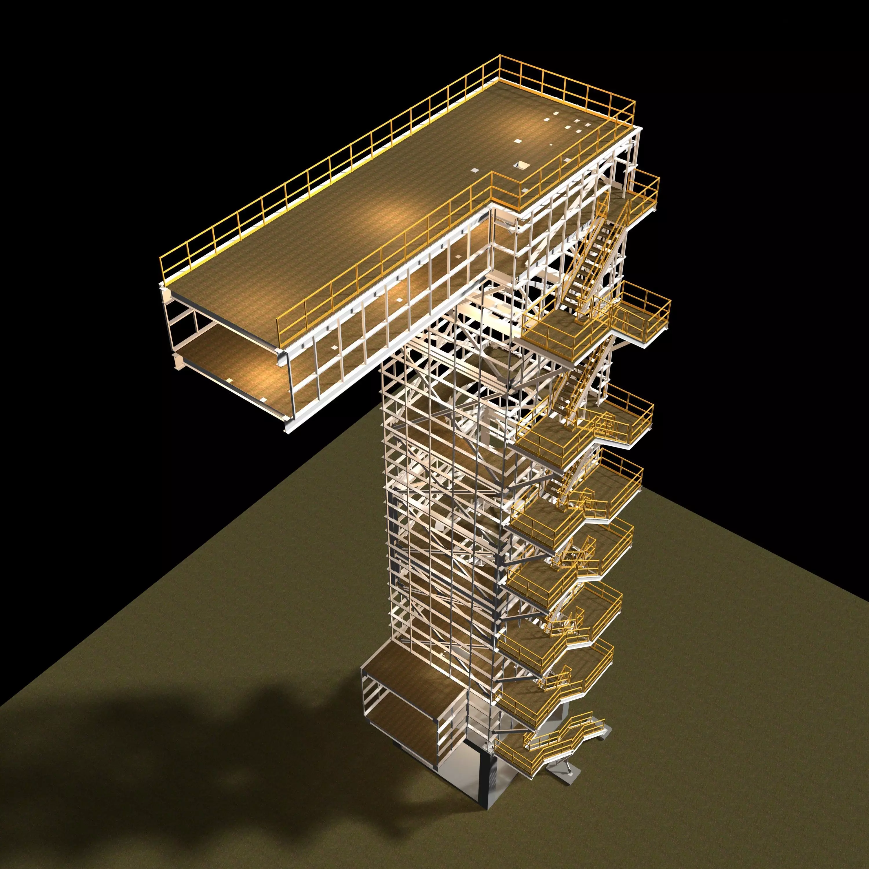 Industrial tower building in structure 26i08 3D model