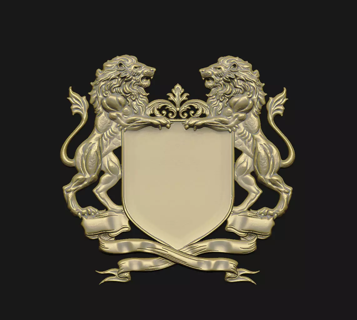 Crest engraving carving coat of arm cnc router 3D print model