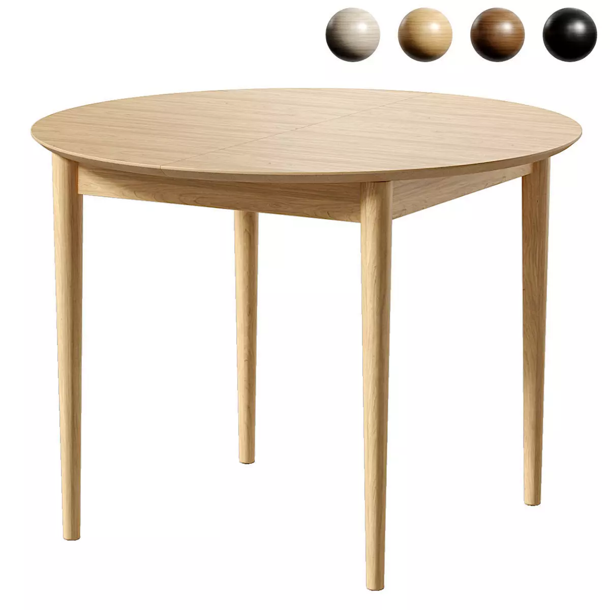 MUN-L sliding dining table Low-poly 3D model