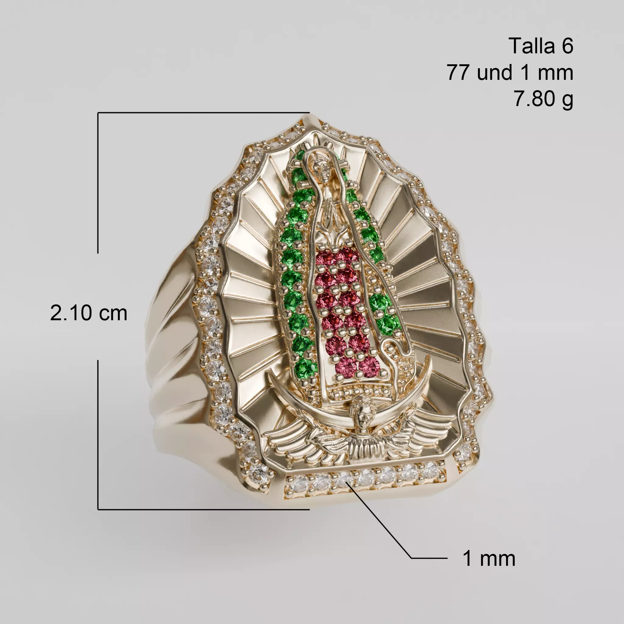 VIRGIN OF GUADALUPE RING 3D print model