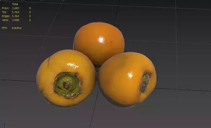 Persimmom Set M01 Low-poly 3D model 3