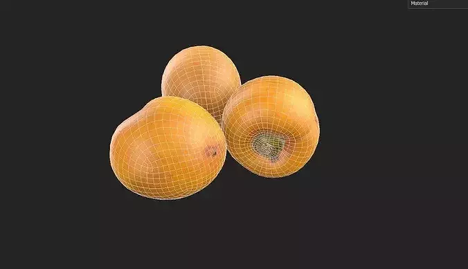 Persimmom Set M02 Low-poly 3D model 7