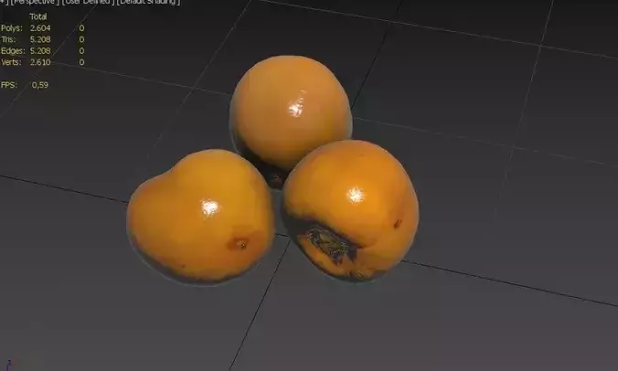 Persimmom Set M02 Low-poly 3D model 3