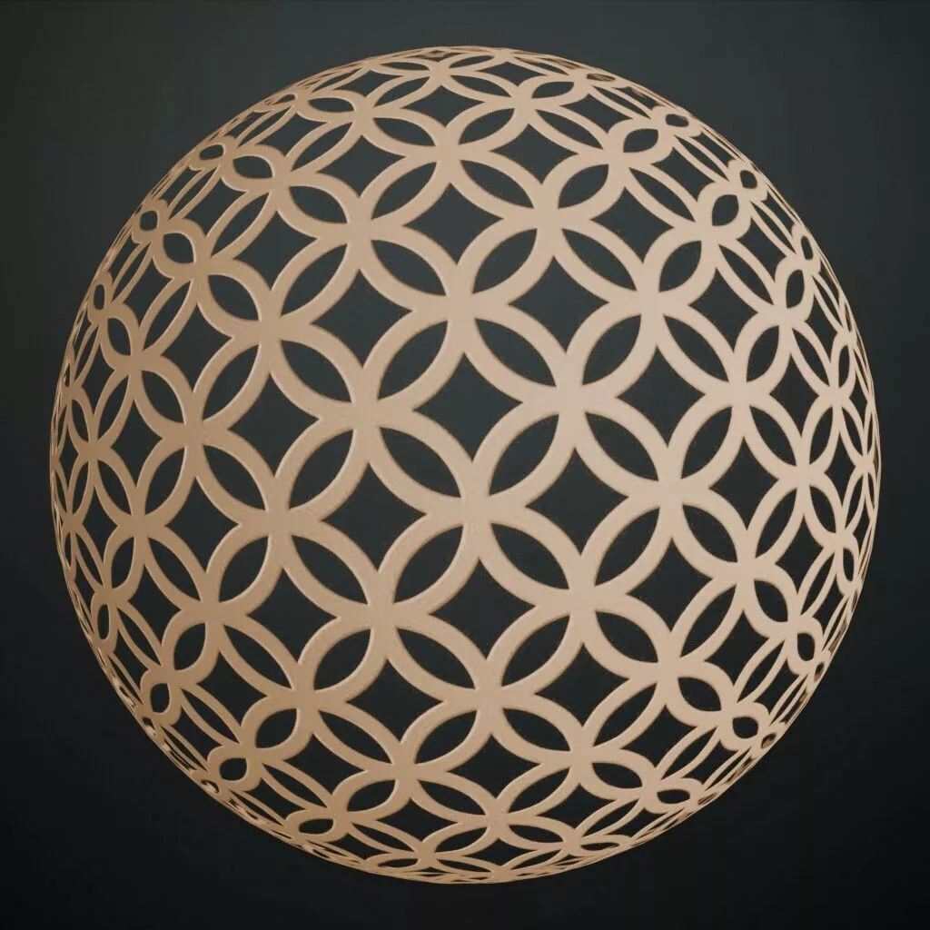Perforated Circle Brass PBR Seamless Texture