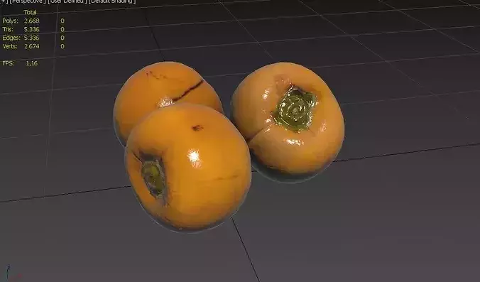 Persimmom Set M03 Low-poly 3D model 3