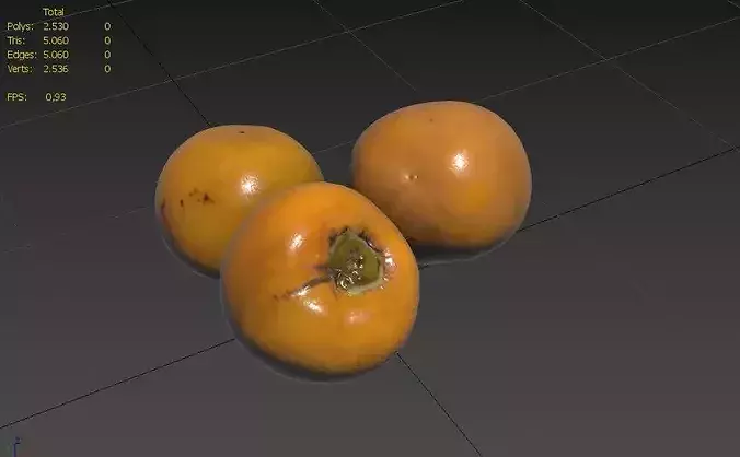 Persimmom Set M04 Low-poly 3D model 3