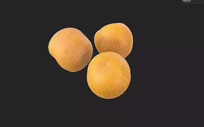 Persimmom Set M04 Low-poly 3D model 7